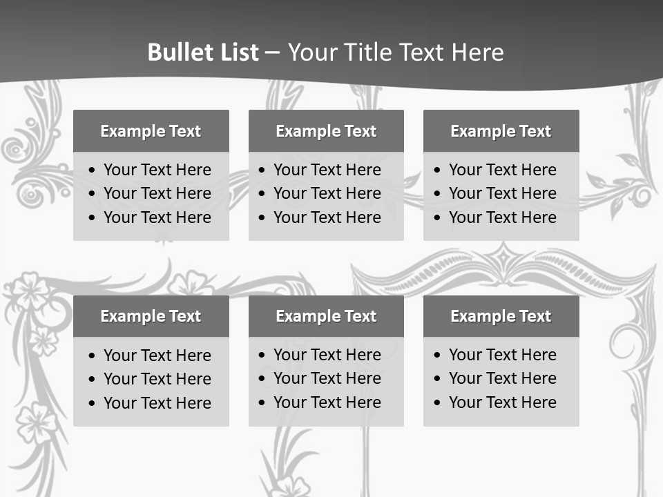A Set Of Four Square Frames With Floral Designs On Them PowerPoint Template