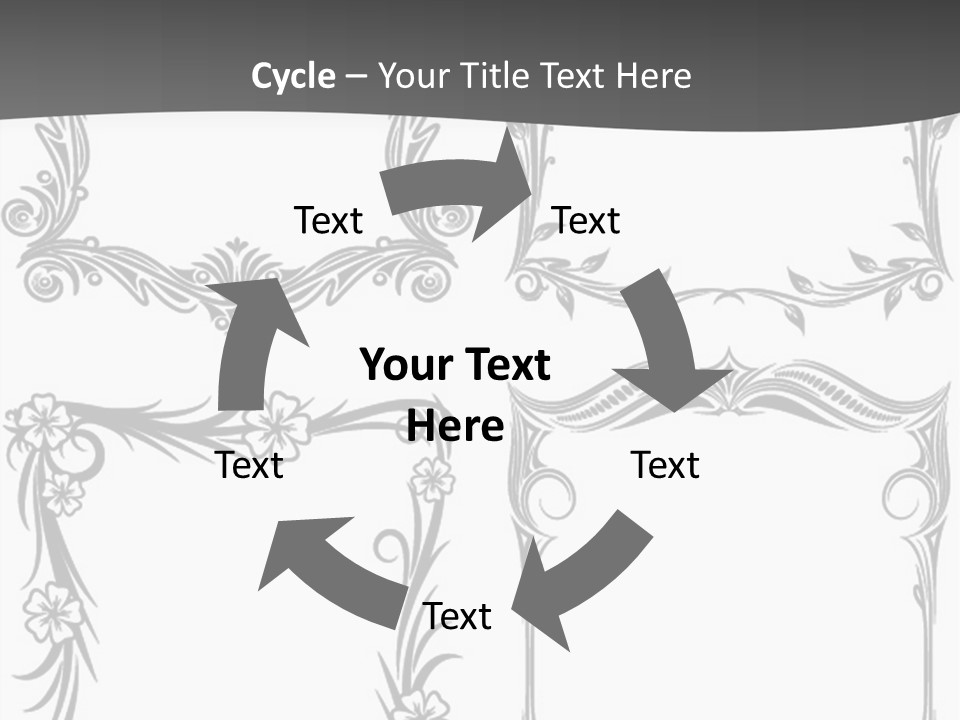 A Set Of Four Square Frames With Floral Designs On Them PowerPoint Template