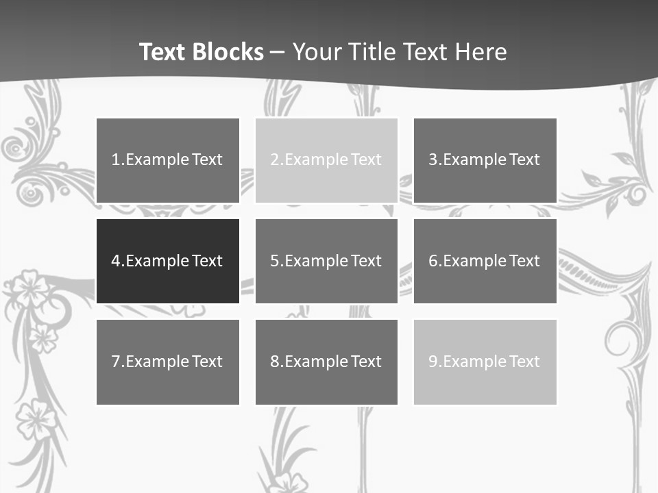 A Set Of Four Square Frames With Floral Designs On Them PowerPoint Template