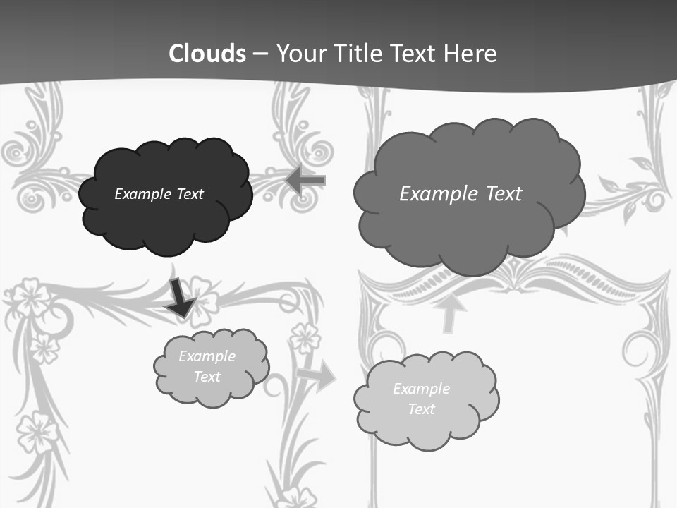 A Set Of Four Square Frames With Floral Designs On Them PowerPoint Template