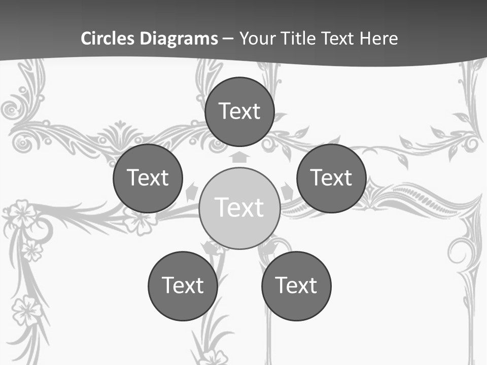 A Set Of Four Square Frames With Floral Designs On Them PowerPoint Template