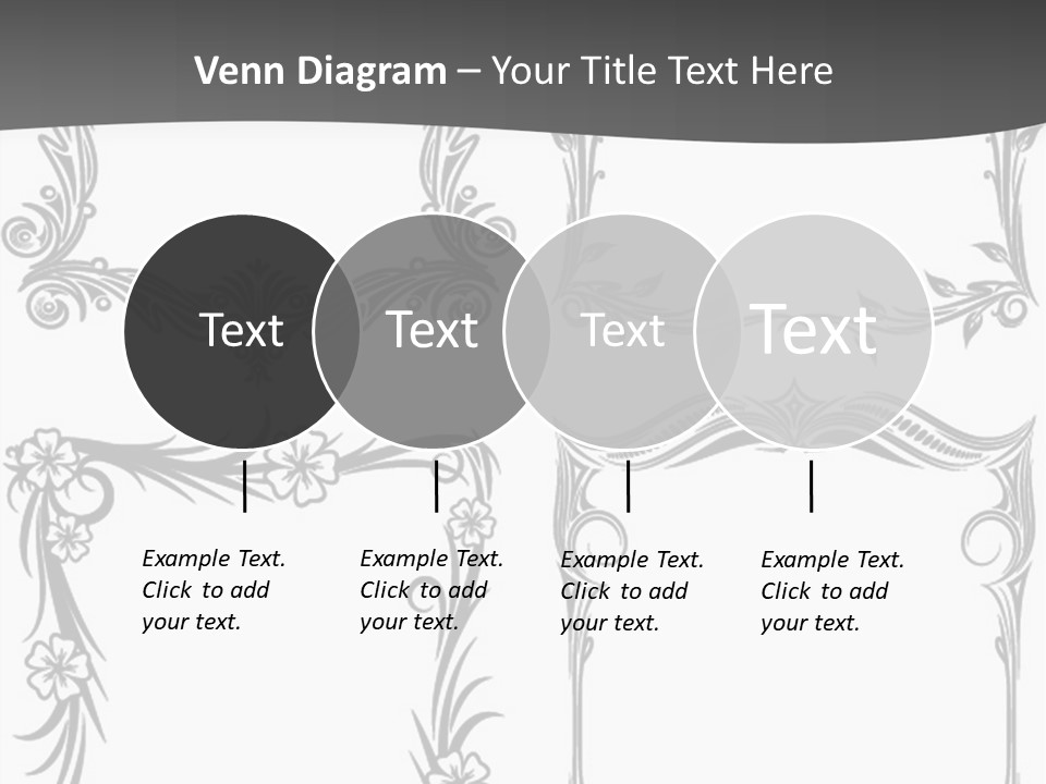 A Set Of Four Square Frames With Floral Designs On Them PowerPoint Template