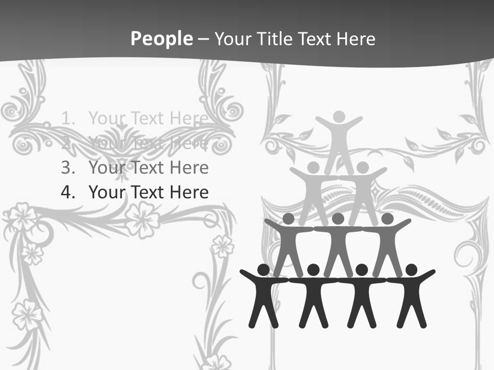 A Set Of Four Square Frames With Floral Designs On Them PowerPoint Template