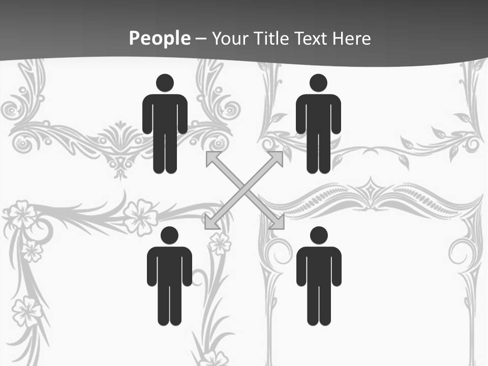 A Set Of Four Square Frames With Floral Designs On Them PowerPoint Template