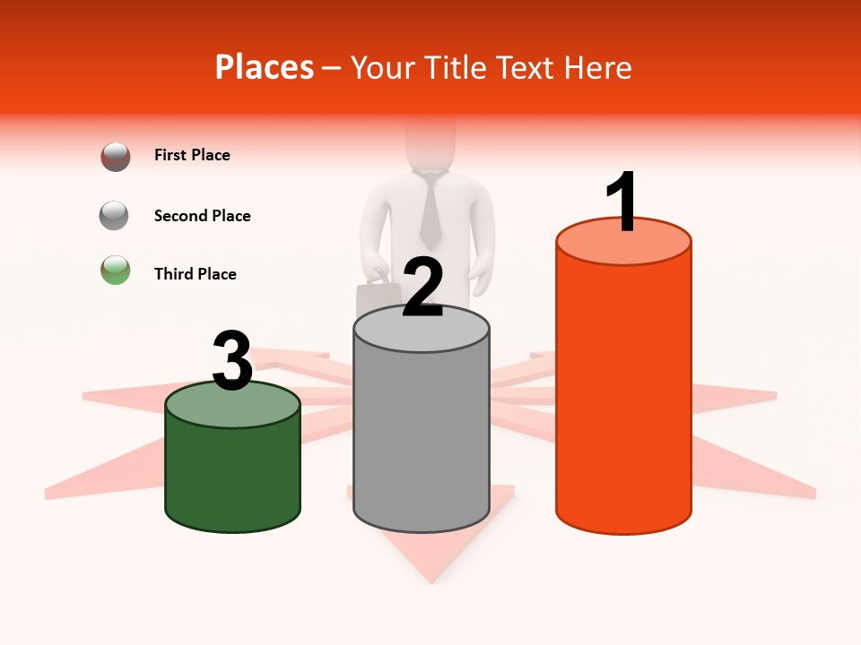 A Person Standing In Front Of A Red Arrow PowerPoint Template