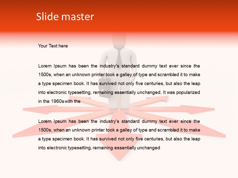 A Person Standing In Front Of A Red Arrow PowerPoint Template