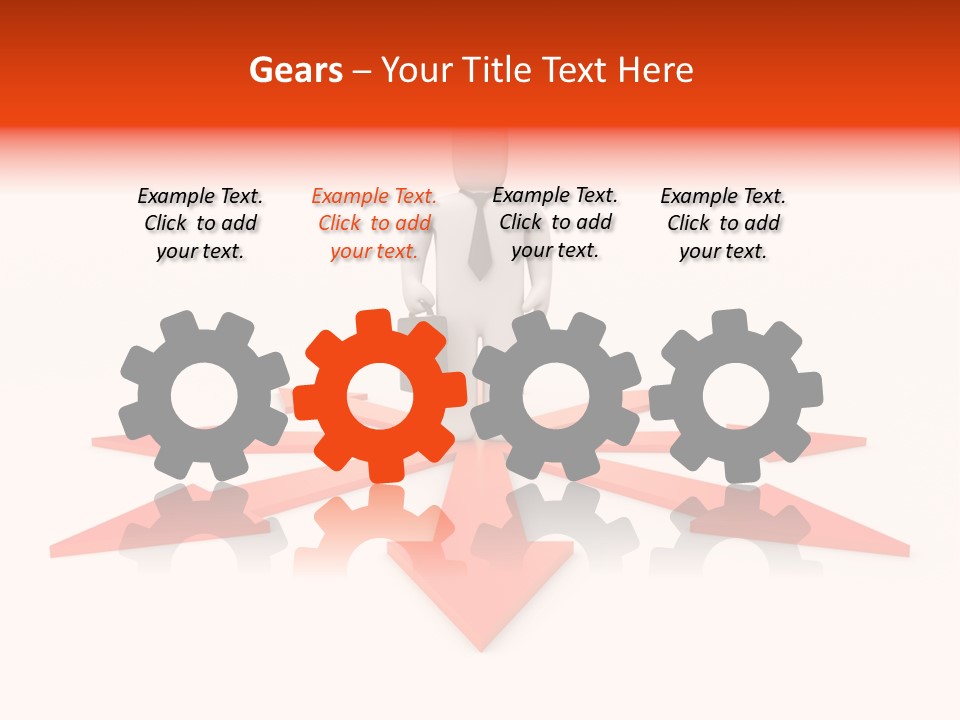 A Person Standing In Front Of A Red Arrow PowerPoint Template