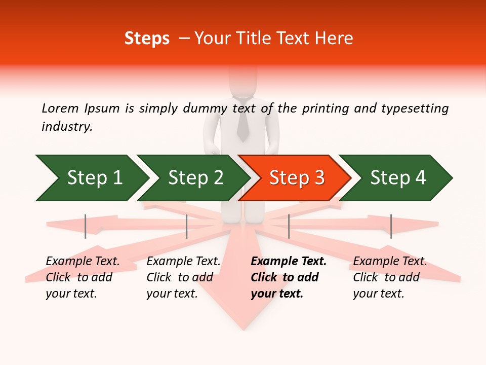 A Person Standing In Front Of A Red Arrow PowerPoint Template