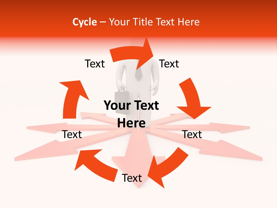 A Person Standing In Front Of A Red Arrow PowerPoint Template