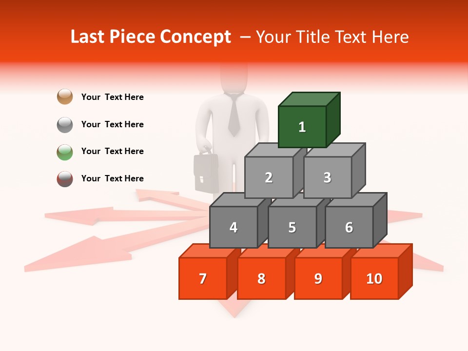 A Person Standing In Front Of A Red Arrow PowerPoint Template