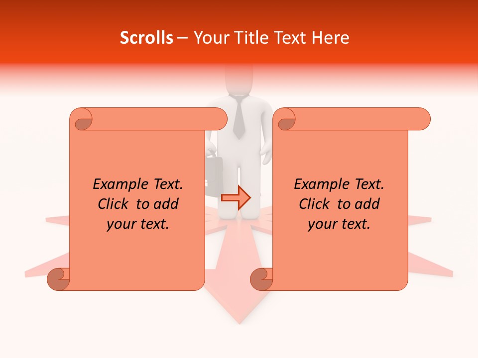 A Person Standing In Front Of A Red Arrow PowerPoint Template