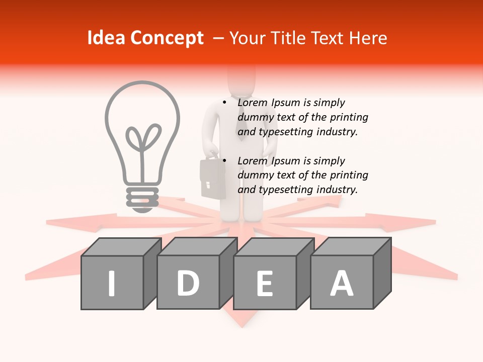 A Person Standing In Front Of A Red Arrow PowerPoint Template