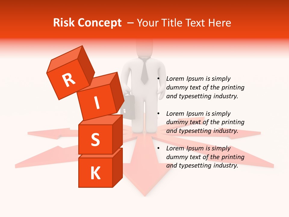 A Person Standing In Front Of A Red Arrow PowerPoint Template