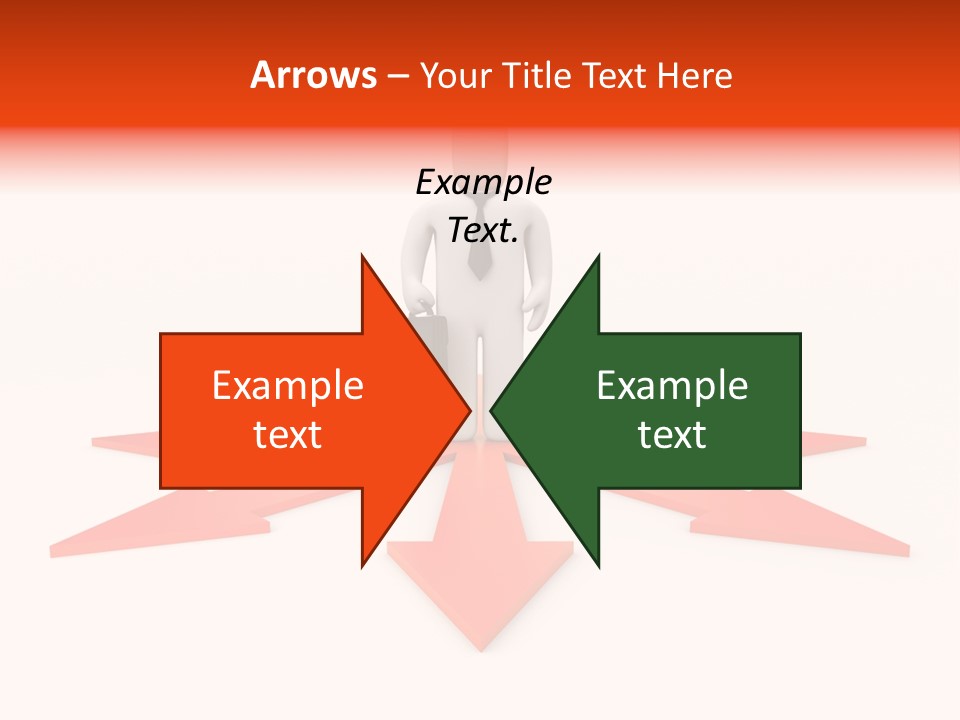 A Person Standing In Front Of A Red Arrow PowerPoint Template