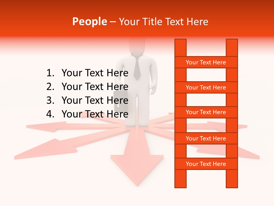 A Person Standing In Front Of A Red Arrow PowerPoint Template