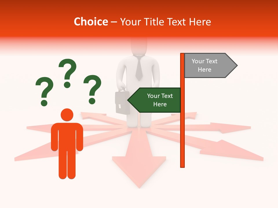 A Person Standing In Front Of A Red Arrow PowerPoint Template
