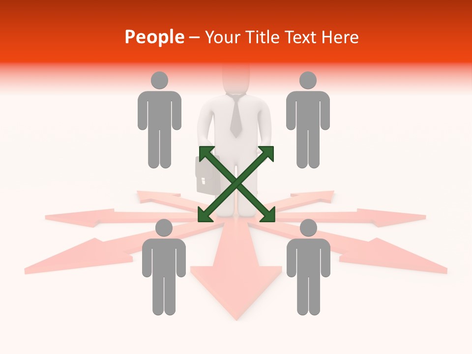 A Person Standing In Front Of A Red Arrow PowerPoint Template