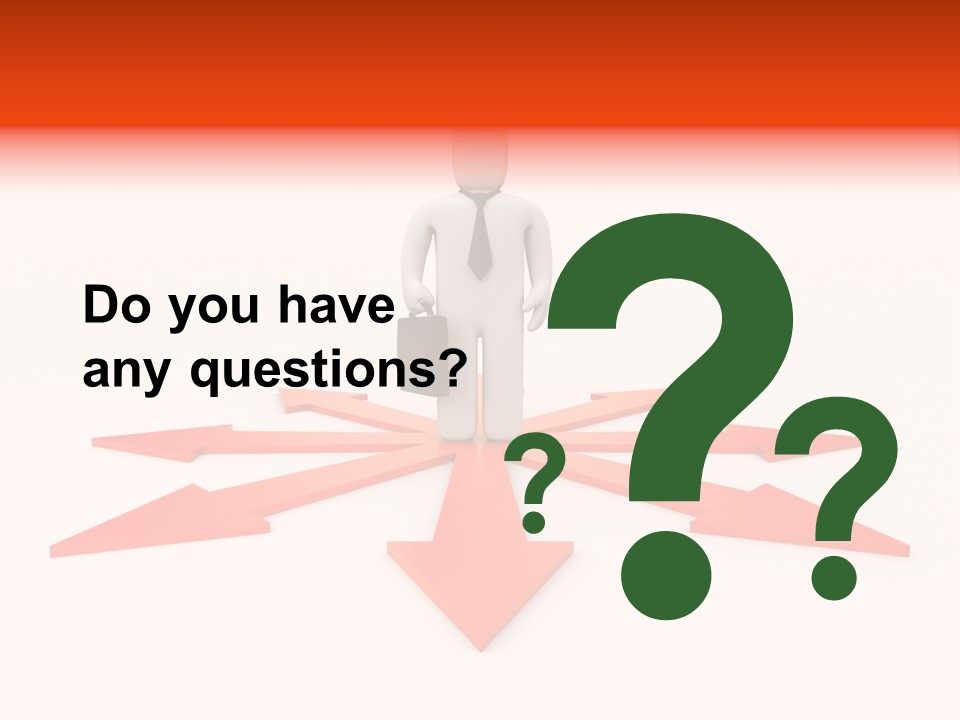 A Person Standing In Front Of A Red Arrow PowerPoint Template