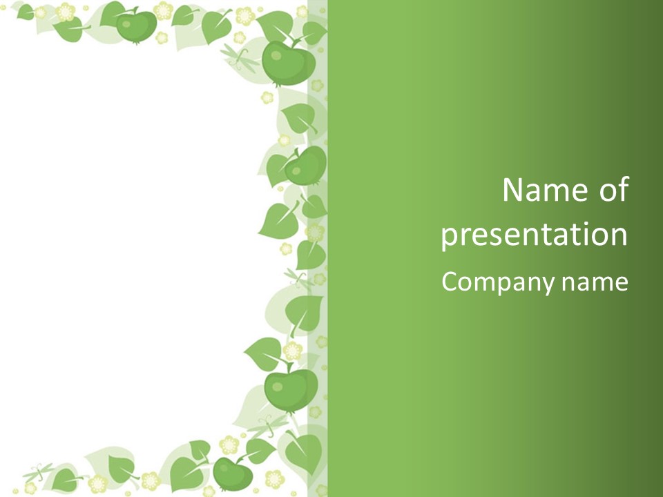 Decorative Green Leaves PowerPoint Template