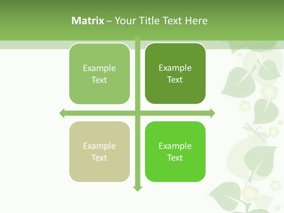 Decorative Green Leaves PowerPoint Template