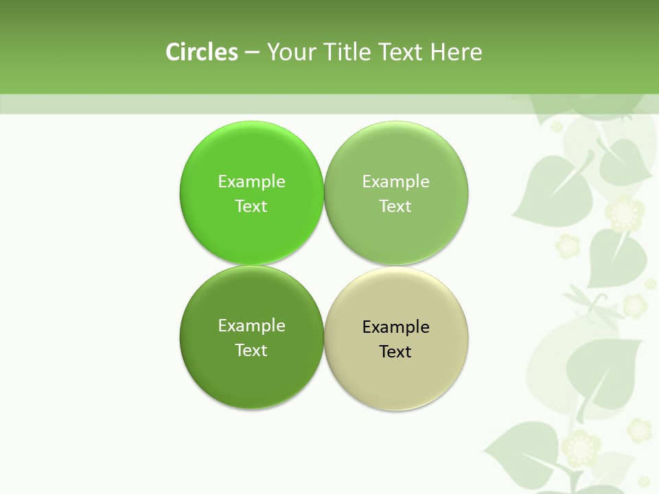 Decorative Green Leaves PowerPoint Template