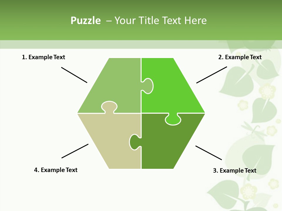 Decorative Green Leaves PowerPoint Template