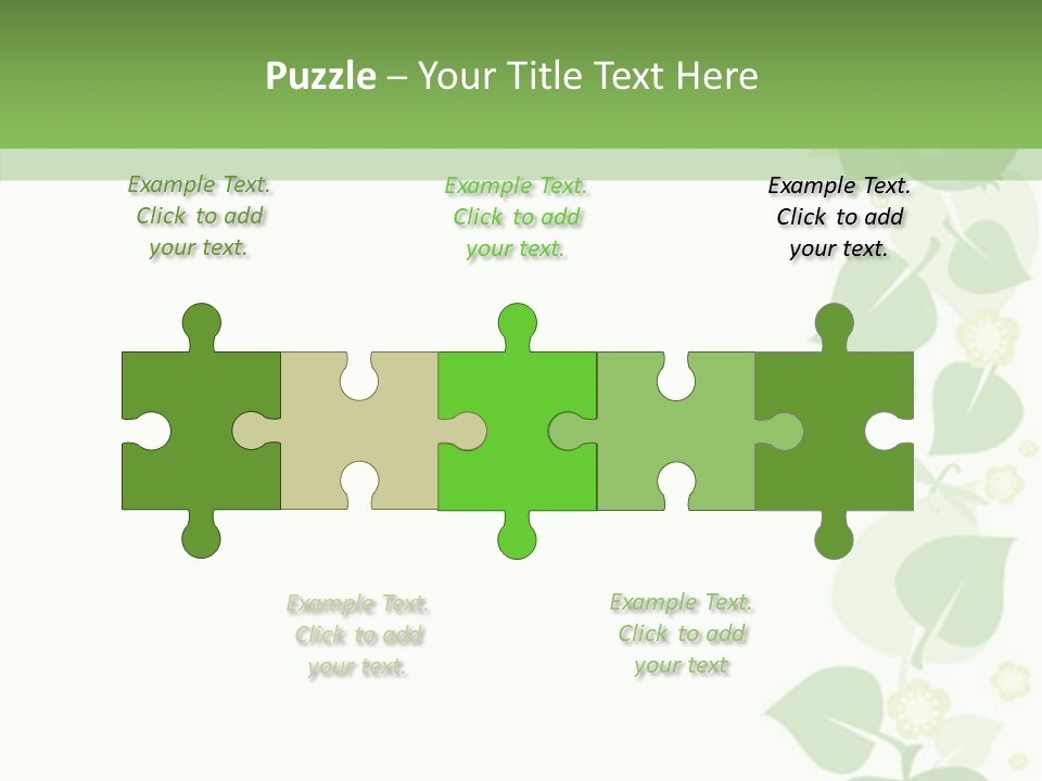 Decorative Green Leaves PowerPoint Template