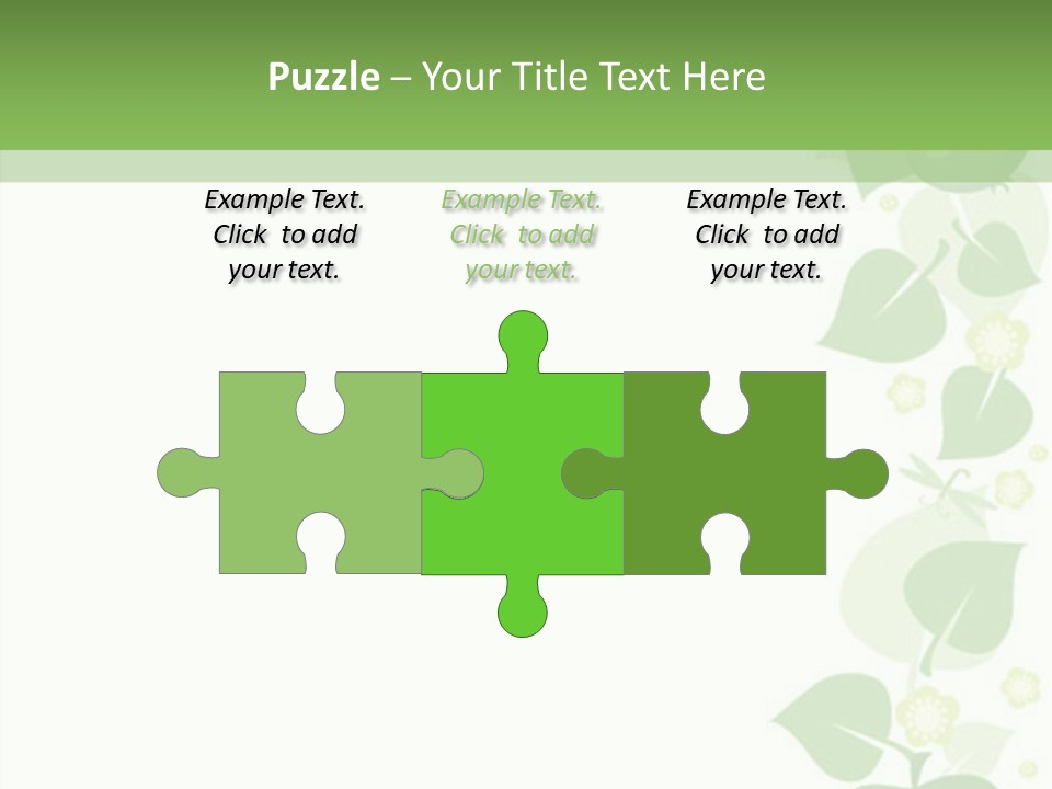 Decorative Green Leaves PowerPoint Template