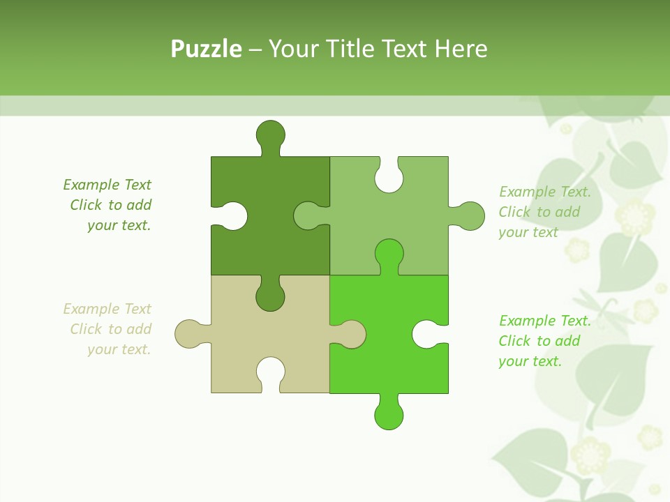 Decorative Green Leaves PowerPoint Template
