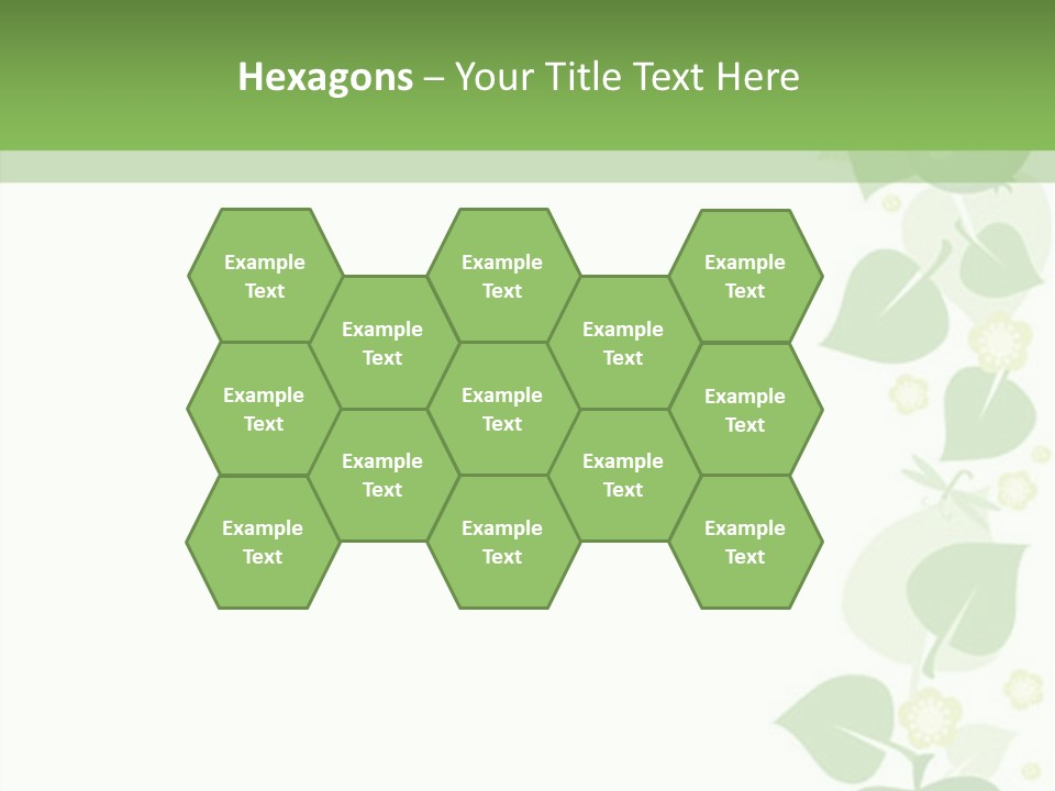 Decorative Green Leaves PowerPoint Template