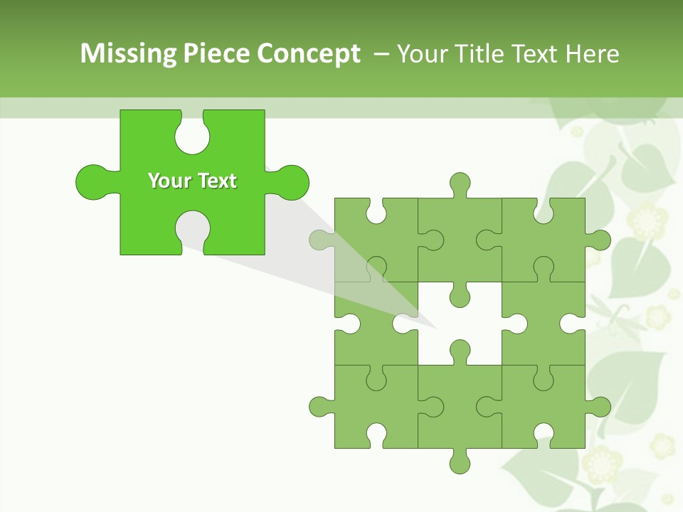 Decorative Green Leaves PowerPoint Template