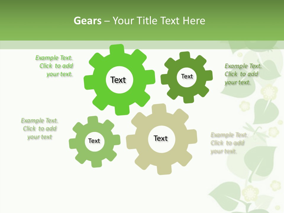 Decorative Green Leaves PowerPoint Template