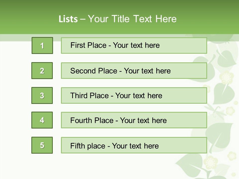 Decorative Green Leaves PowerPoint Template