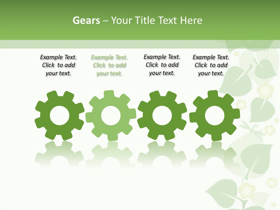 Decorative Green Leaves PowerPoint Template