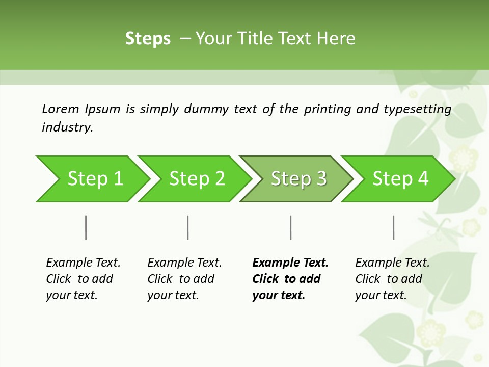 Decorative Green Leaves PowerPoint Template