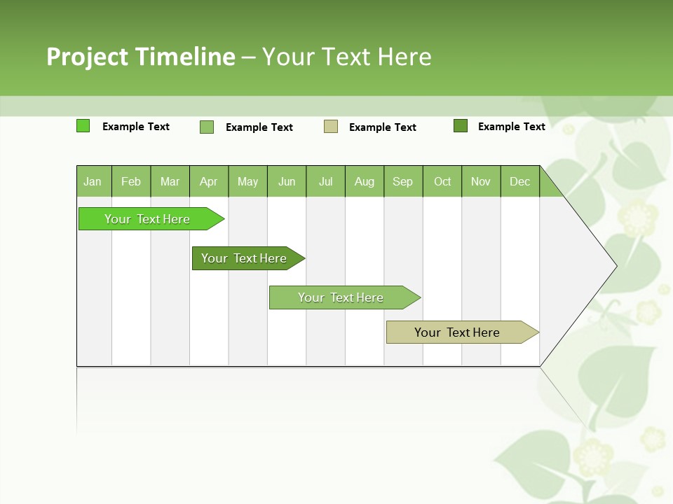 Decorative Green Leaves PowerPoint Template