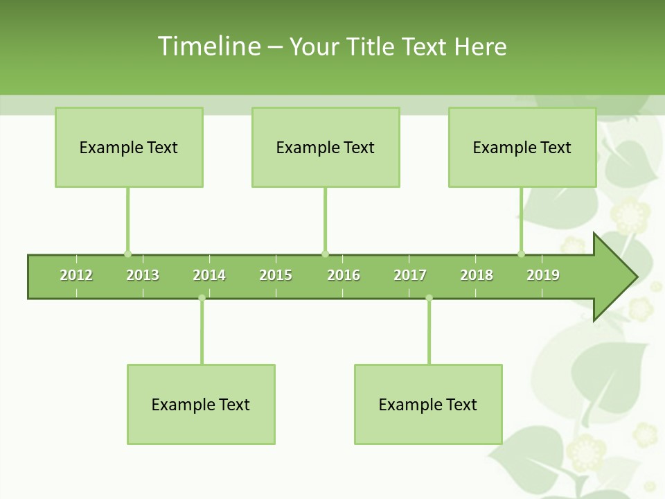 Decorative Green Leaves PowerPoint Template