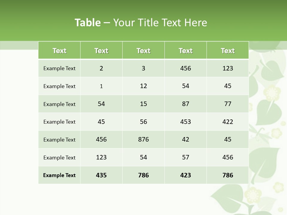Decorative Green Leaves PowerPoint Template