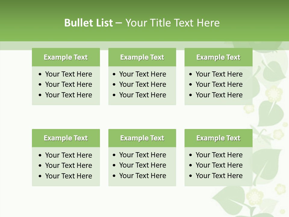 Decorative Green Leaves PowerPoint Template