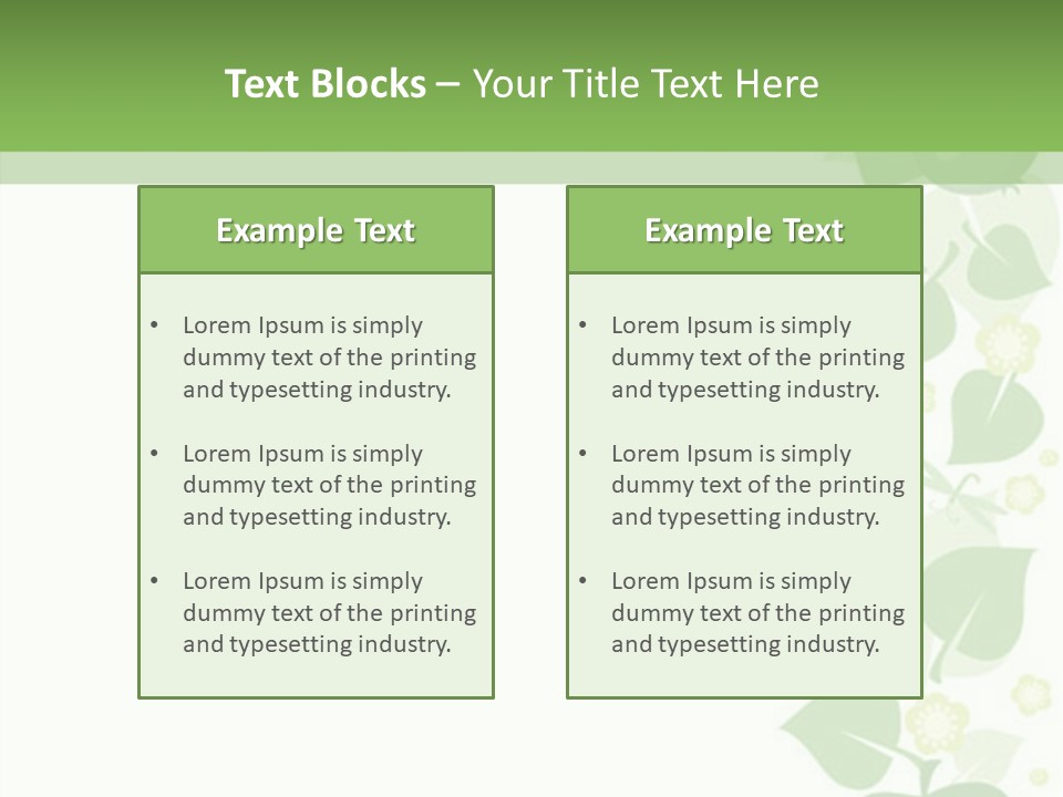 Decorative Green Leaves PowerPoint Template