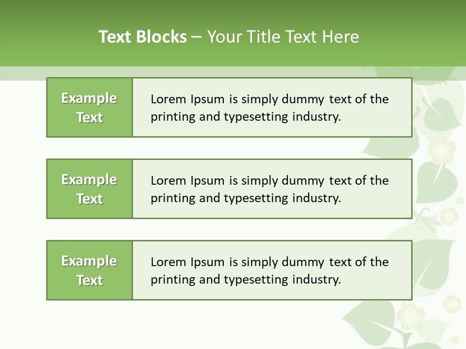 Decorative Green Leaves PowerPoint Template