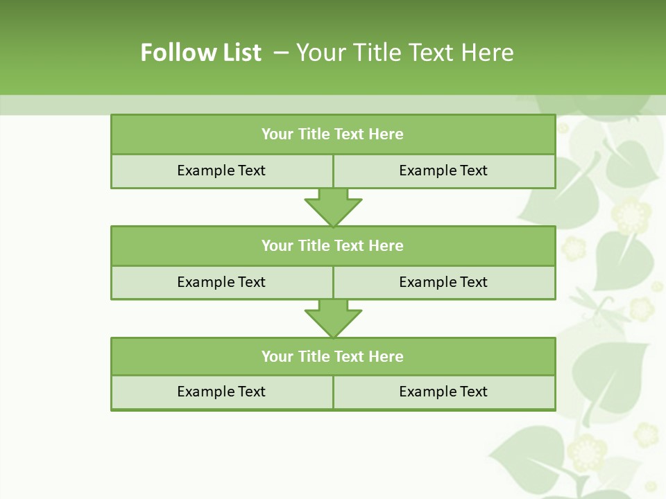 Decorative Green Leaves PowerPoint Template