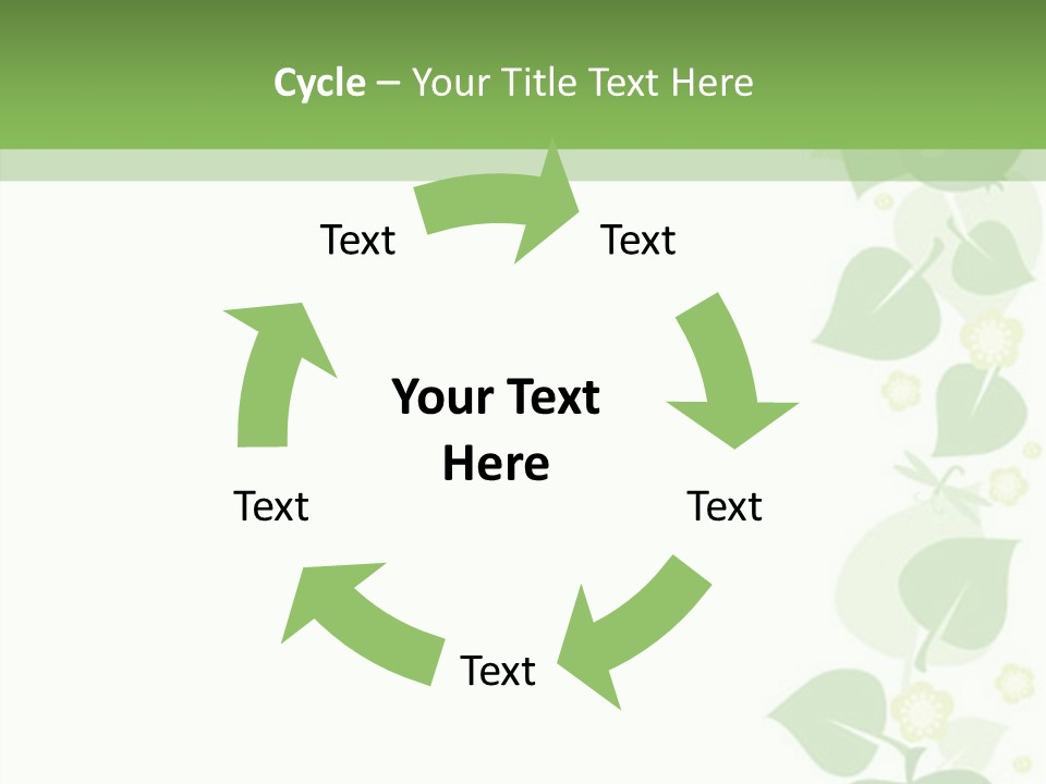 Decorative Green Leaves PowerPoint Template