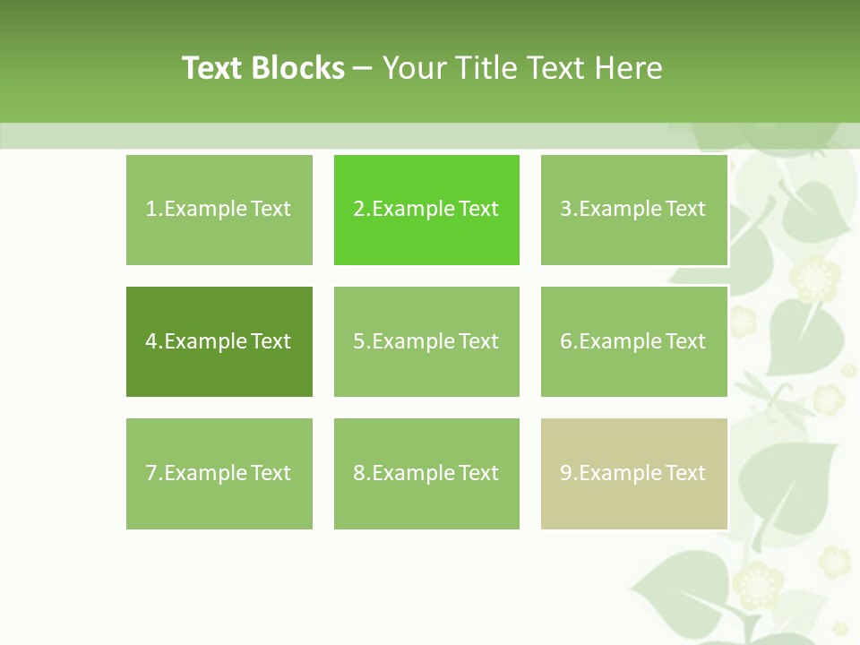 Decorative Green Leaves PowerPoint Template