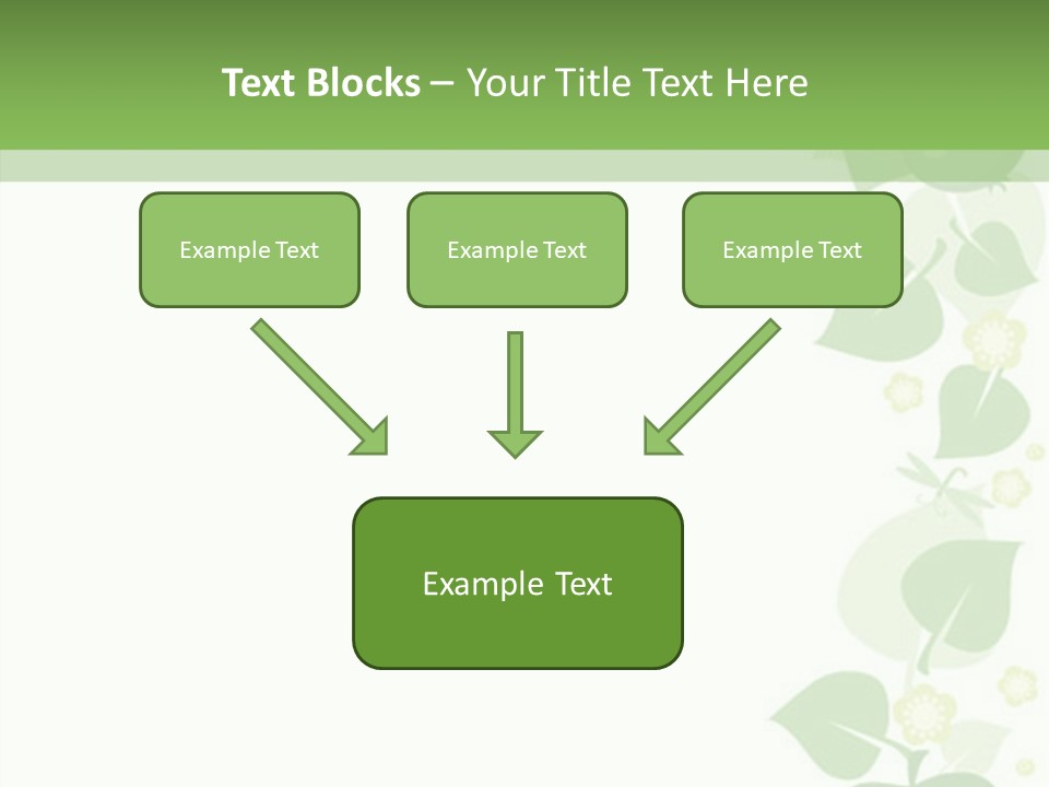 Decorative Green Leaves PowerPoint Template
