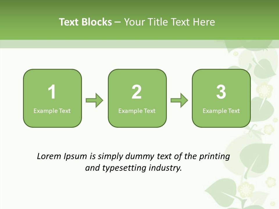 Decorative Green Leaves PowerPoint Template