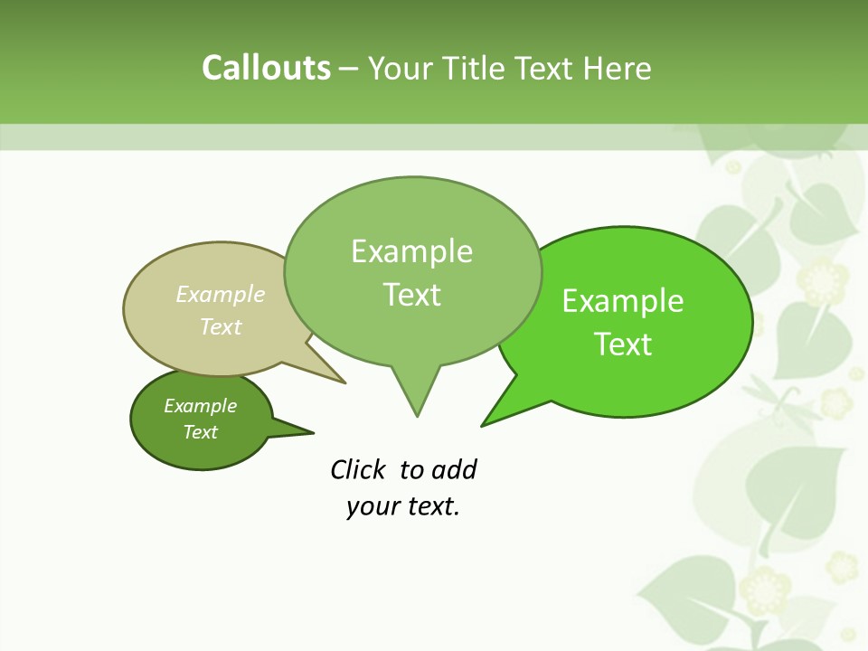 Decorative Green Leaves PowerPoint Template