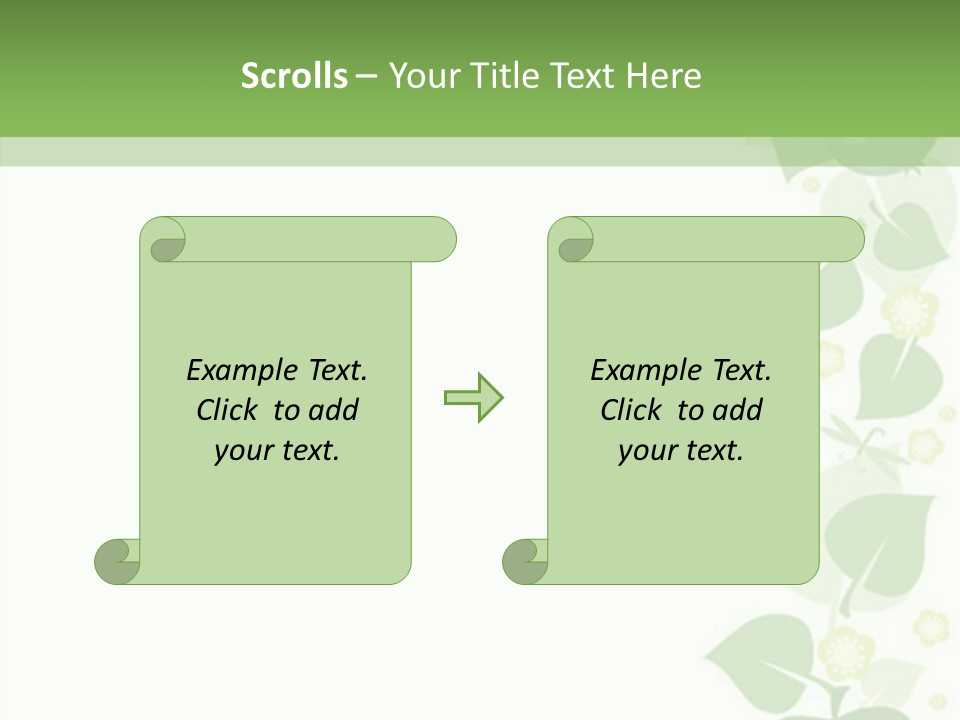 Decorative Green Leaves PowerPoint Template