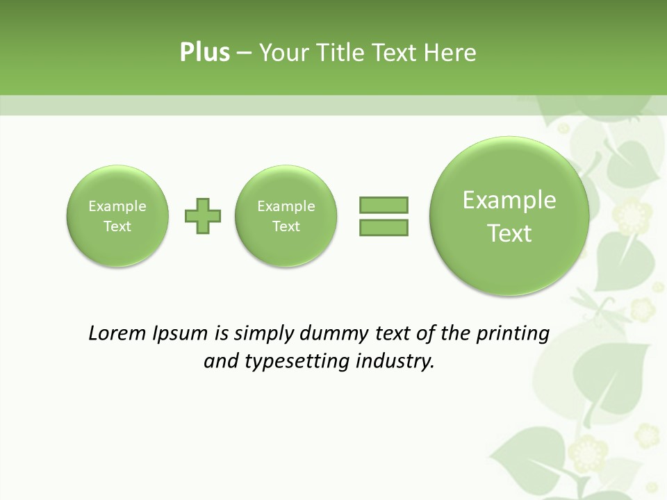 Decorative Green Leaves PowerPoint Template