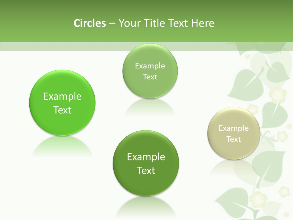 Decorative Green Leaves PowerPoint Template